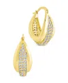 Sterling Forever Philina Cubic Zirconia Hoop Earrings In Gold