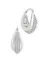 Sterling Forever Philina Cubic Zirconia Hoop Earrings In Silver