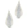 Sterling Forever Philina Pavé Cubic Zirconia Hoop Earrings In Silver