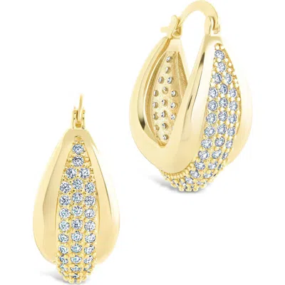 Sterling Forever Philina Pavé Cubic Zirconia Hoop Earrings