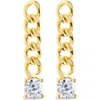 Sterling Forever Phoebe Cubic Zirconia Chain Link Drop Earrings In Gold