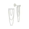 Sterling Forever Phoebe Cz Chain Drop Studs In Silver