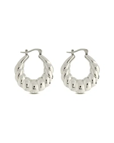 Sterling Forever Piper Twisted Polished Hoop Earrings