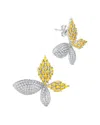 Sterling Forever Heidi Cubic Zirconia Flower Stud Earrings In Rhodium Plated