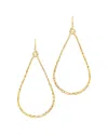 Sterling Forever Hammered Teardrop Dangle Earring-rose Gold