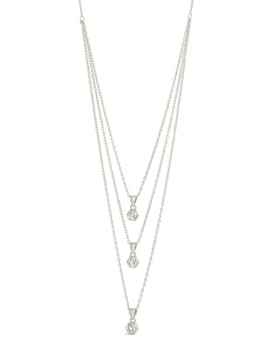 Sterling Forever Gia Layered Necklace In Silver