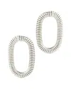 Sterling Forever Plated Silver Cz Snake Chain Circle Earrings