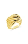 Sterling Forever Pli Ring In Gold