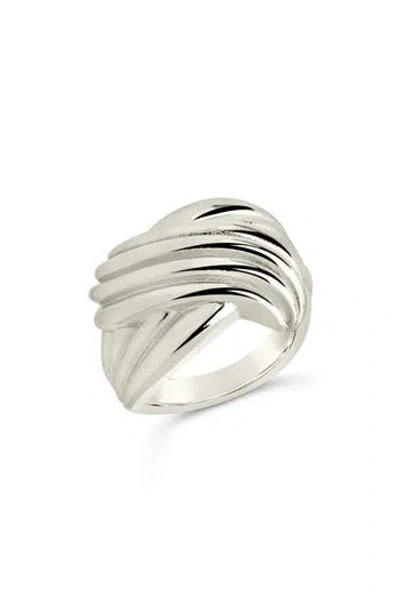 Sterling Forever Pli Ring In Gray