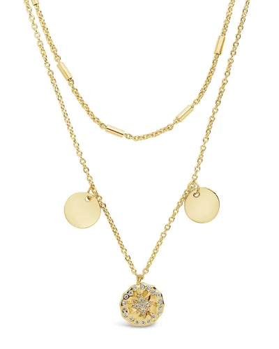 Sterling Forever 14k Plated Cz Charm Necklace In Gold