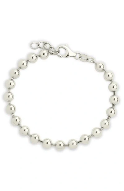Sterling Forever Preston Beaded Flex Bracelet In Metallic