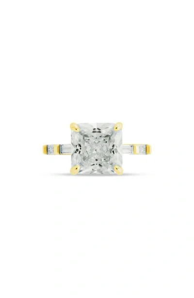 Sterling Forever Princess Baguette-cut Cubic Zirconia Ring In Gray
