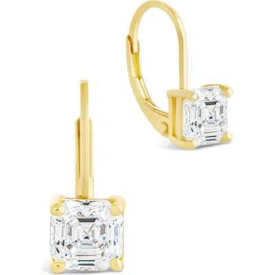 Sterling Forever Princess Cut Cubic Zirconia Lever-back Earrings In Gold