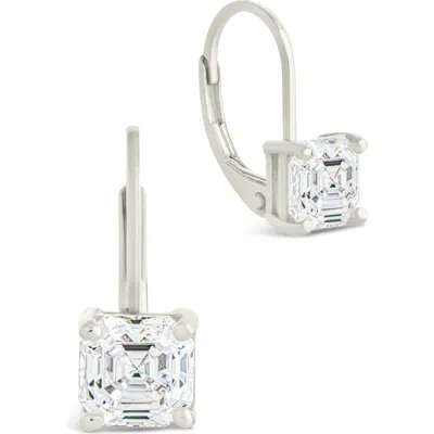 Sterling Forever Princess Cut Cubic Zirconia Lever-back Earrings In Silver