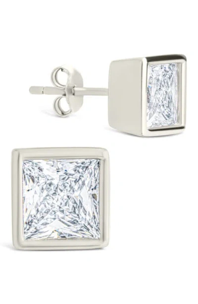 STERLING FOREVER STERLING FOREVER PRINCESS CUT CUBIC ZIRCONIA STUD EARRINGS