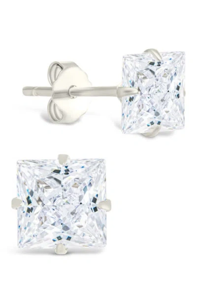 STERLING FOREVER STERLING FOREVER PRINCESS CUT CUBIC ZIRCONIA STUD EARRINGS