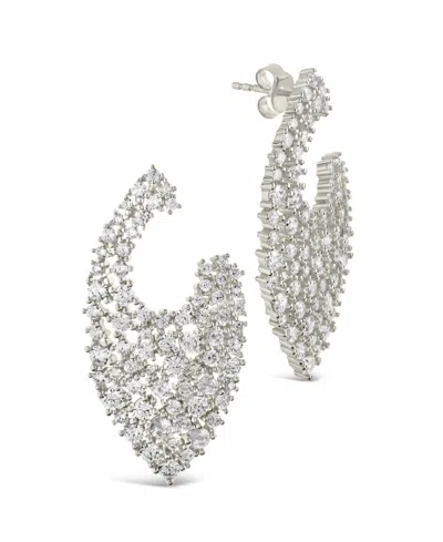 Sterling Forever Priscilla Cubic Zirconia Statement Stud Earrings In Silver