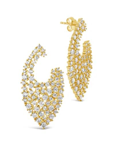 Sterling Forever Priscilla Cz Statement Stud Earrings In Gold