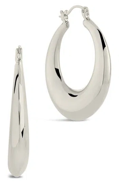 Sterling Forever Quinn Tube Hoops In Silver