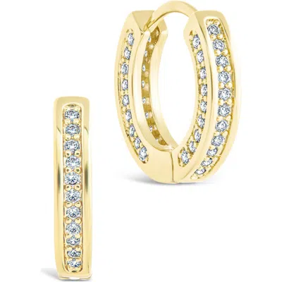 Sterling Forever Rachel Cubic Zirconia Micro Hoop Earrings In Gold