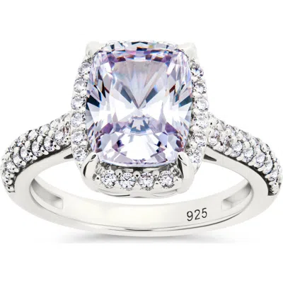 Sterling Forever Radiant Cut Cubic Zirconia Ring In Silver