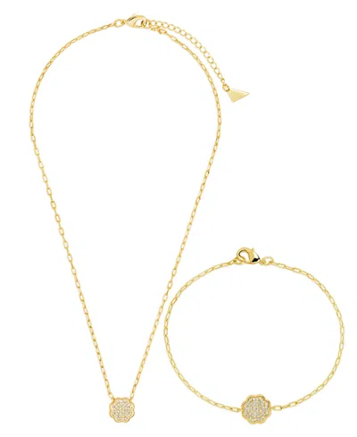 Sterling Forever Raemy Cubic Zirconia Rose Petal Matching Set In Gold
