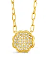 Sterling Forever Raemy Cz Rose Petal Pendant Necklace In Gold