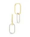 Sterling Forever Raleigh Link Drop Hoop Earrings In Multi