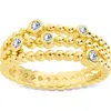 Sterling Forever Ramona Cubic Zirconia Bubble Triple Band Ring In Gold