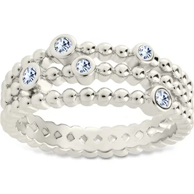 Sterling Forever Ramona Cubic Zirconia Bubble Triple Band Ring In Silver