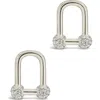 Sterling Forever Sterling Silver Ramzee Cz Stirrup Chain Stud Earrings In Silver