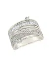 Sterling Forever Raven Stacked Ring In Silver