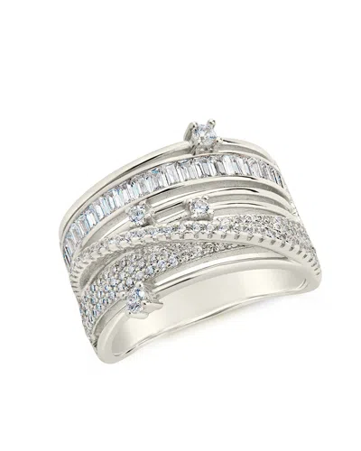 Sterling Forever Raven Stacked Ring In Silver