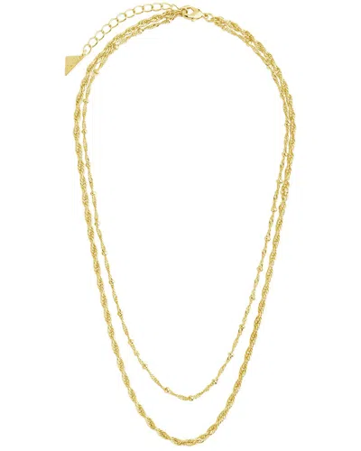 Sterling Forever Raya Layered Chain Necklace In Gold