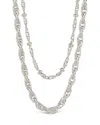 Sterling Forever Raya Layered Chain Necklace In White