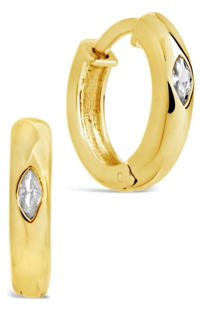 Sterling Forever Rayne Cz Hoop Earrings In Gold