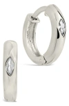 Sterling Forever Rayne Cz Hoop Earrings In Silver