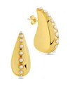 Sterling Forever Raze Mother Of Pearl Studded Drop Earrings In Gold