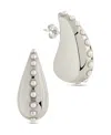 Sterling Forever Raze Mother Of Pearl Studded Drop Earrings In Silver