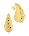 Sterling Forever Raze Mother Of Pearl Studded Drop Earrings In Gold