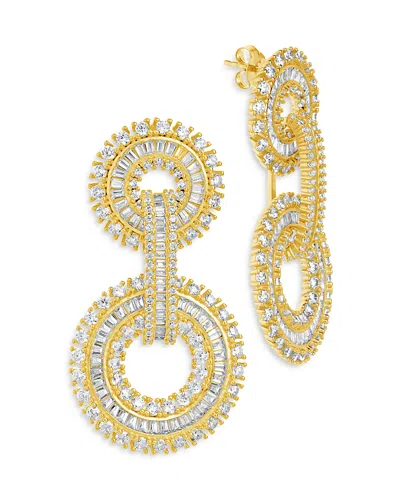 Sterling Forever Reese Circle Drop Earrings In Gold