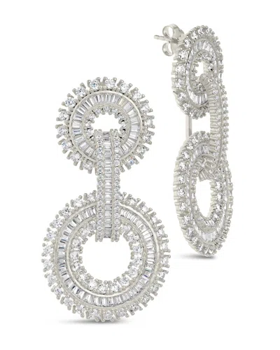 Sterling Forever Reese Cz Circle Drop Earrings In Silver
