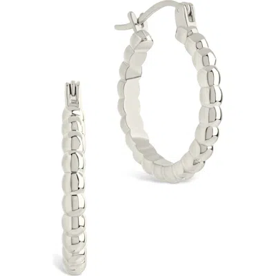 Sterling Forever Reggie Thin Bubble Hoop Earrings