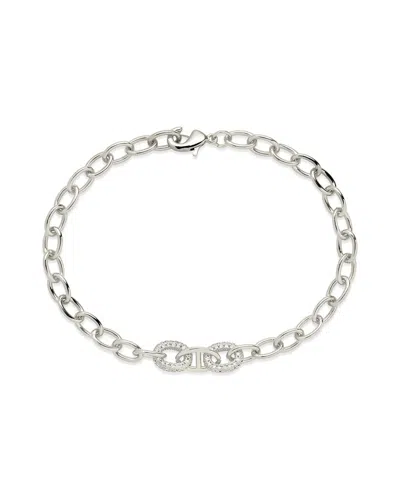 Sterling Forever Reina Cz Chain Link Bracelet In Silver