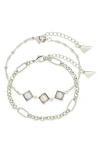 Sterling Forever Gold-tone Or Silver-tone Reine Bracelet Set With Freshwater Pearls In Silver