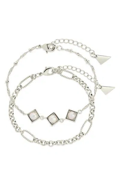 STERLING FOREVER STERLING FOREVER REINE SET OF 2 BRACELETS