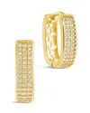 Sterling Forever Renee Cz Huggie Hoop Earrings In Gold
