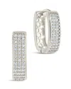 Sterling Forever Renee Cz Huggie Hoop Earrings In Silver
