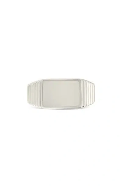 Sterling Forever Reta Polished Signet Ring