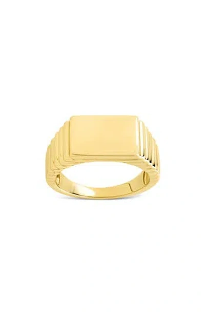 Sterling Forever Reta Polished Signet Ring